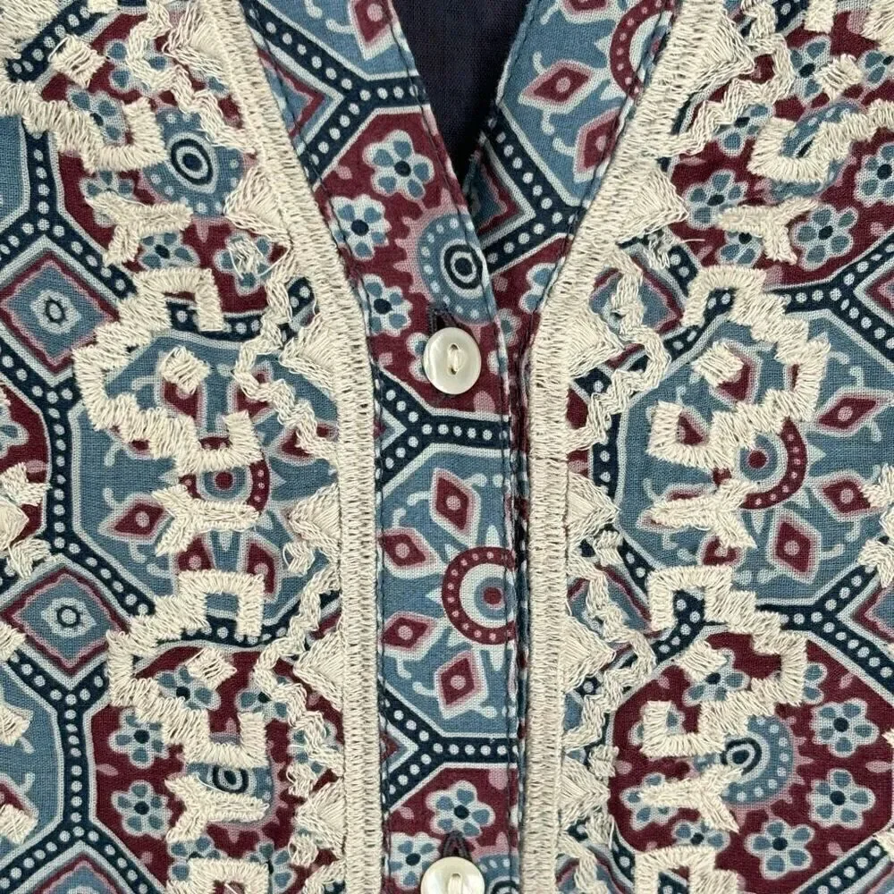 Sundance Zuri Discovery‎ Dress Dropped Waist Teal With Floral Print Small - Picture 5 of 11